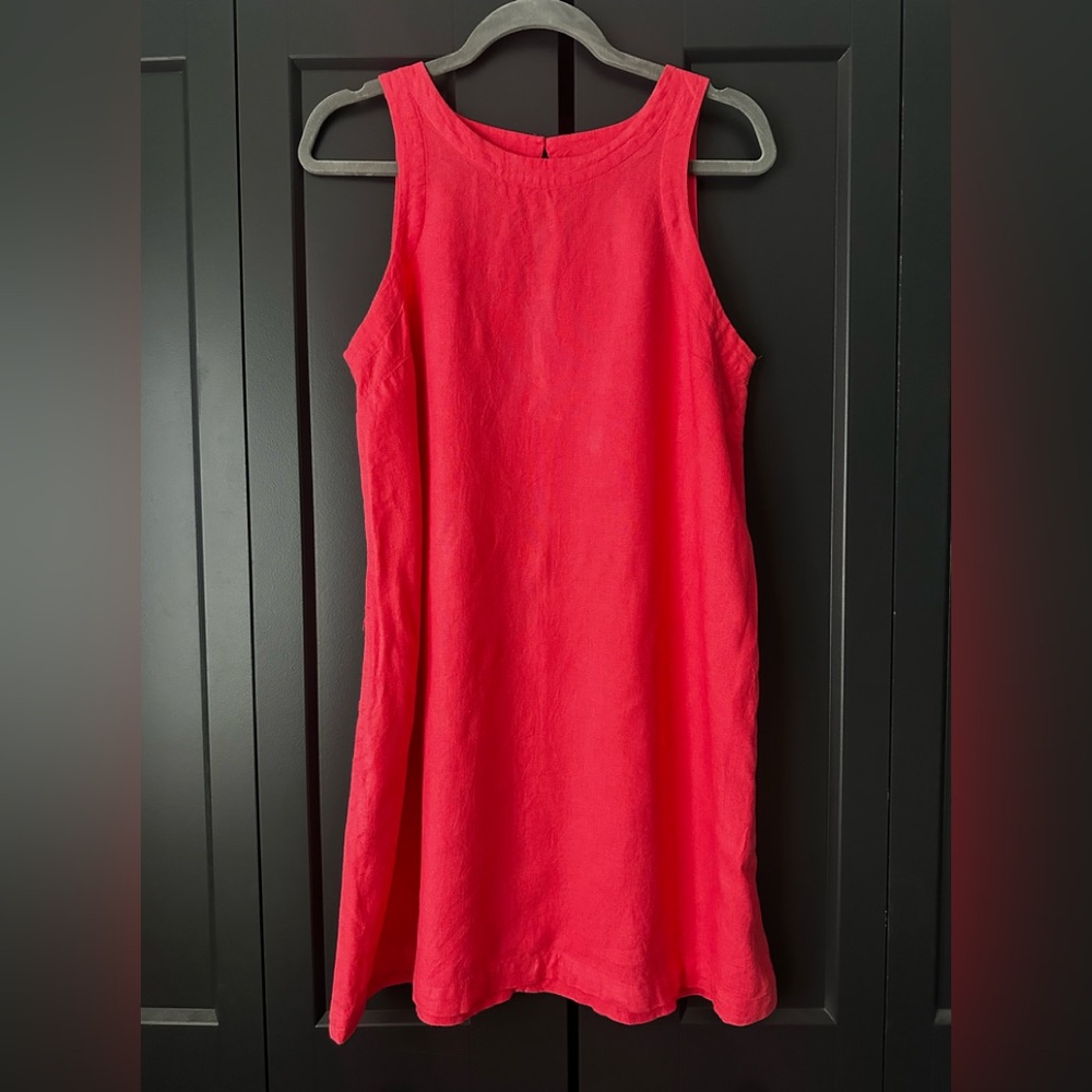 A New Day coral linen dress, size M, EUC